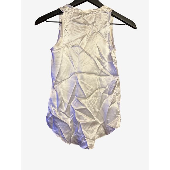 Iris & Ink White Organic Silk Tank Top Organic Sleeveless Blouse Size UK 4 US 0 - Picture 2 of 5